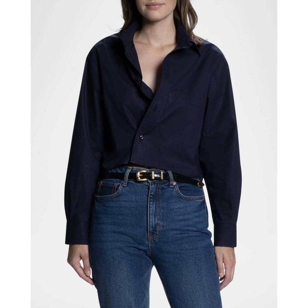NEW CISSA bib front shirt in navy blue